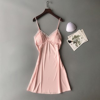 Váy ngủ lụa sexy cao cấp có đệm ngực S09
