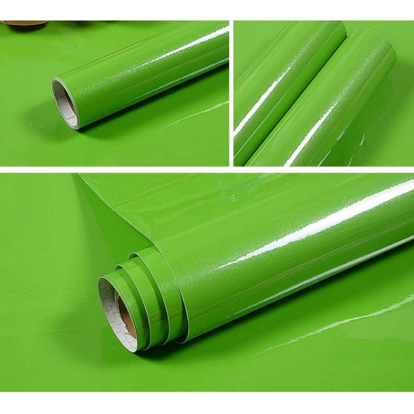 1m decal giấy dán bóng khổ 60cm keo sẵn MÀU XANH LÁ