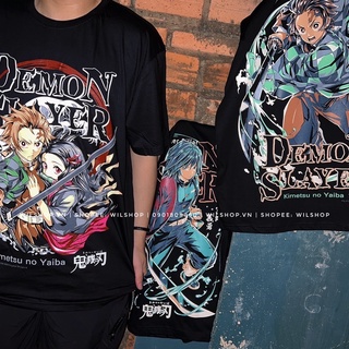 (M, L, XL) ÁO DEMON SLAYER - THANH GƯƠM DIỆT QUỶ - KIMETSU NO YAIBA - ÁO ANIME - ÁO THUN UNISEX