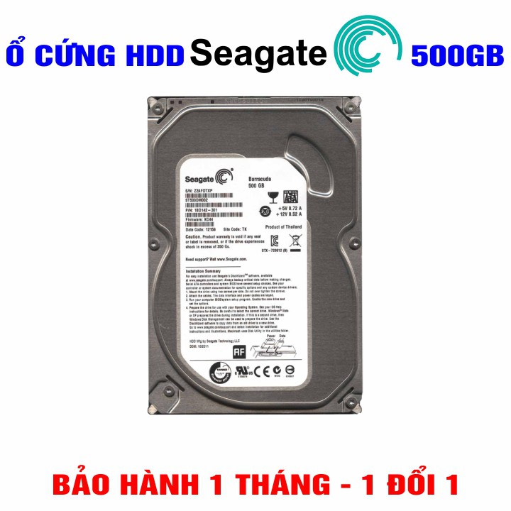 Ổ cứng HDD 3.5&quot; Seagate 500GB  – Chính Hãng – Mới 99% Tháo máy đồng bộ – Bảo hành 1 tháng