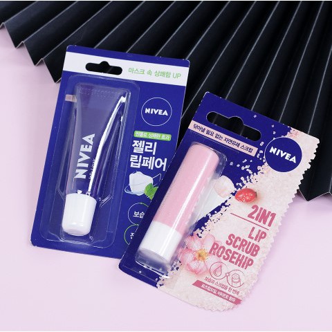 [Nivea]Dưỡng môi tẩy da chết NIVEA 2 IN 1 LIP Scrub Roselip