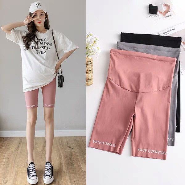 Quần bầu legging lửng CHỮ chất vải ZIP có đáp bụng và chun chỉnh QBNZIP 1008