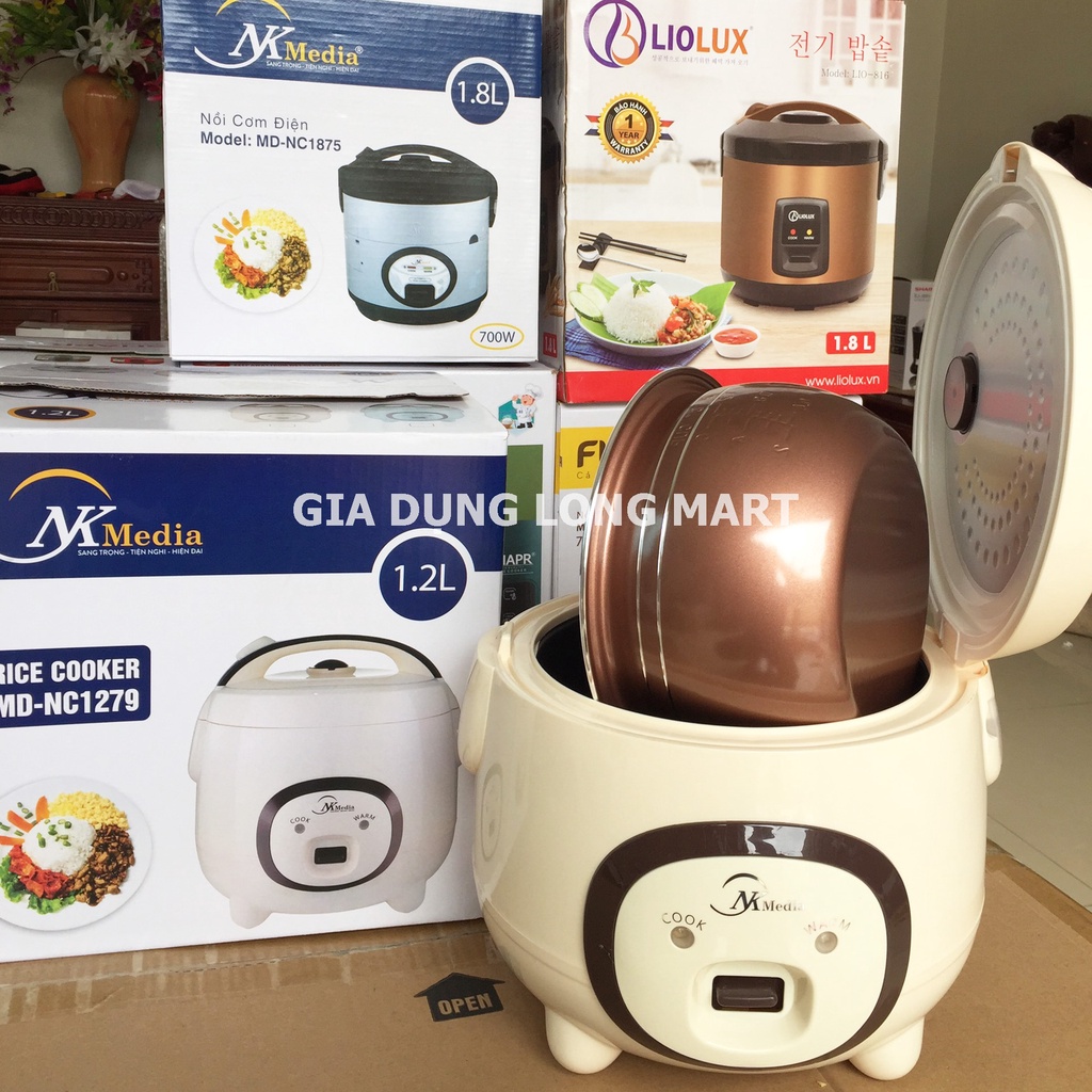Nồi cơm điện NK Media Dung tích  1.2L - 1.8L Lòng niêu siêu dày , Nấu cơm ngon, Hàng chính hãng Bảo Hành 12 Tháng