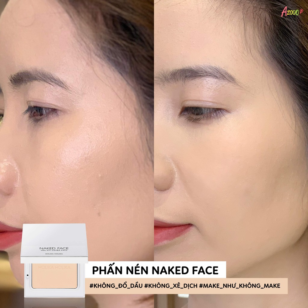 Phấn nén trang điểm Hàn Quốc Holika Holika hạt phấn nhỏ mịn che khuyết điểm nếp nhăn tốt hấp thụ bã nhờ hiệu quả 12g