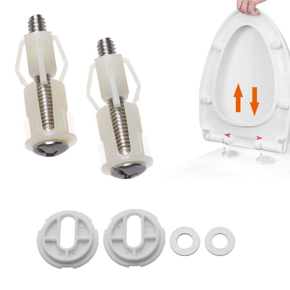 Set 2 chốt vít chất liệu thép không nylon gắn bản lề thủ công cho bồn nhà vệ sinh phụ kiện sửa chữa tiện dụng nhiều màu