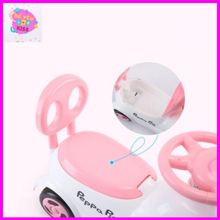 Xe chòi chân cho bé hình thỏ có nhạc +đèn+ thùng đồ + tựa lưng (Xe chòi chân cho bé)