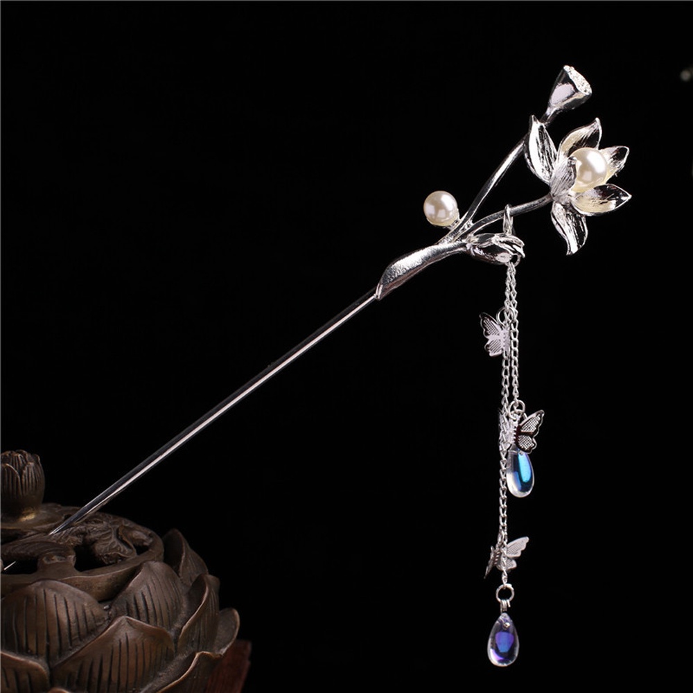 Trâm cài tóc hình hoa đính ngọc trai giả thời trang cho nữ