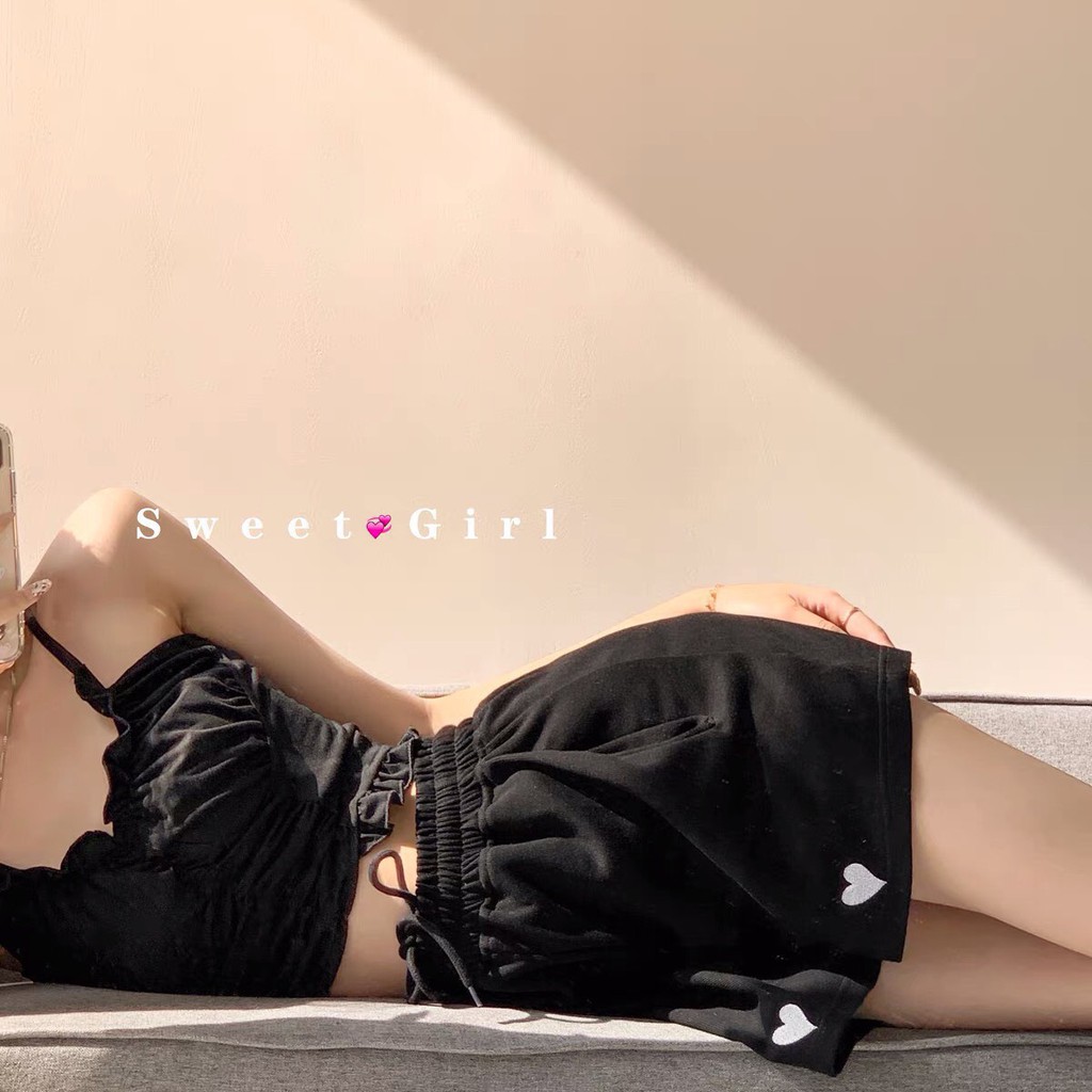 [Q013] Quần đùi nữ cotton in hình tim, quần short nữ siêu hot | BigBuy360 - bigbuy360.vn