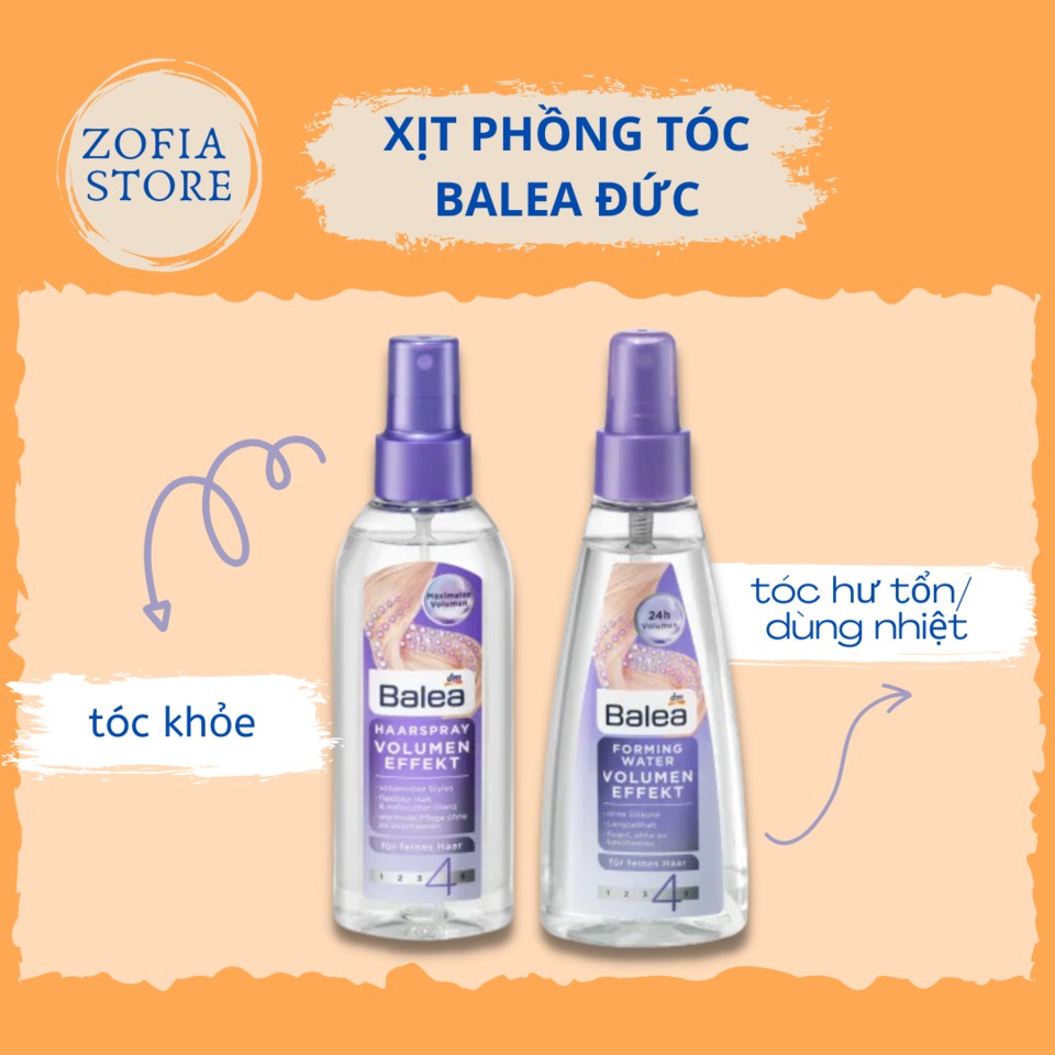 Xịt phồng tóc giữ nếp Balea Đức