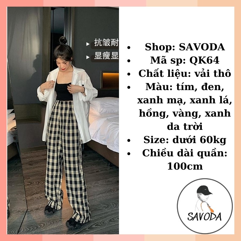 [GIÁ SỐC]Quần kẻ caro ống rộng ullzang kéo dài chân siêu hottt QK64 | BigBuy360 - bigbuy360.vn