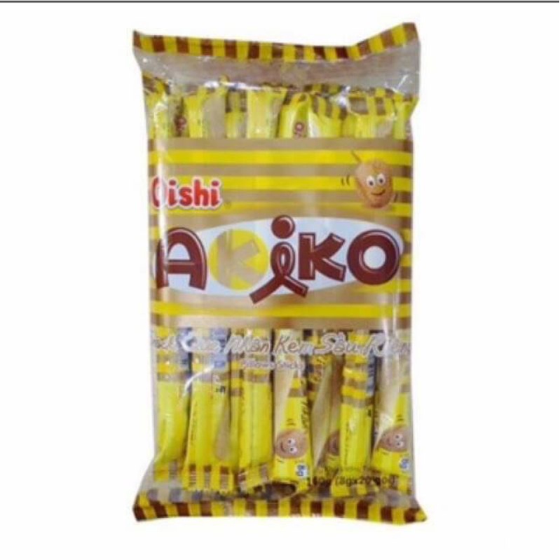 Snack Que Nhân sữa/cà phê Oishi Akiko gói 160g