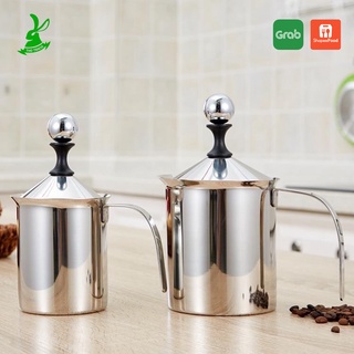 Ca đánh sữa lạnh latte, ca tạo bọt sữa cầm tay inox 2 lớp