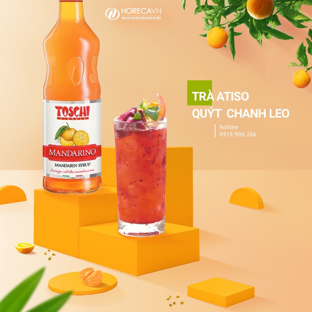 Siro Toschi Quýt 1000ml - Toschi Mandarin Syrup 1000ml [TẶNG CÔNG THỨC]