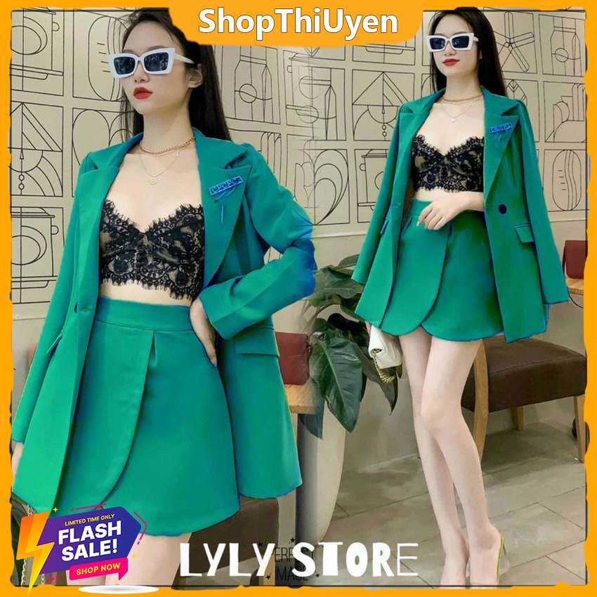 Set vest HÀn Quốc nhiều màu , set chân váy đắp chéo, áo vest tay dài form rộng, set váy sang chảnh