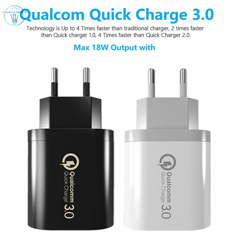 Cốc Sạc Nhanh 3 Cổng Usb 3.0 Cho Điện Thoại