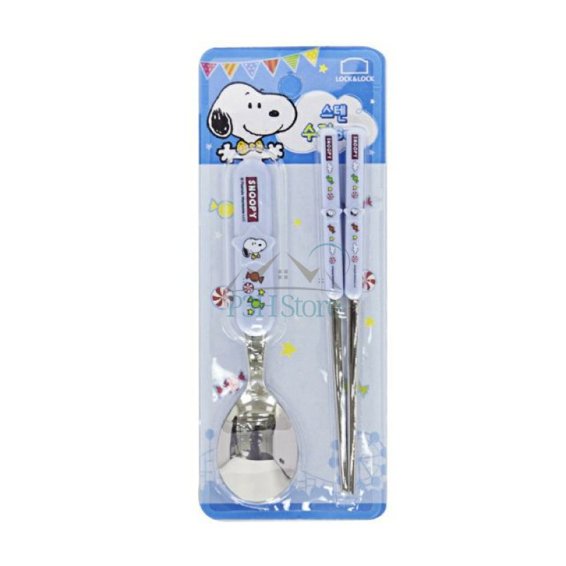 Bộ muỗng nĩa , muỗng đũa dành cho bé tập ăn Lock&Lock Snoopy LSP001 LSP002