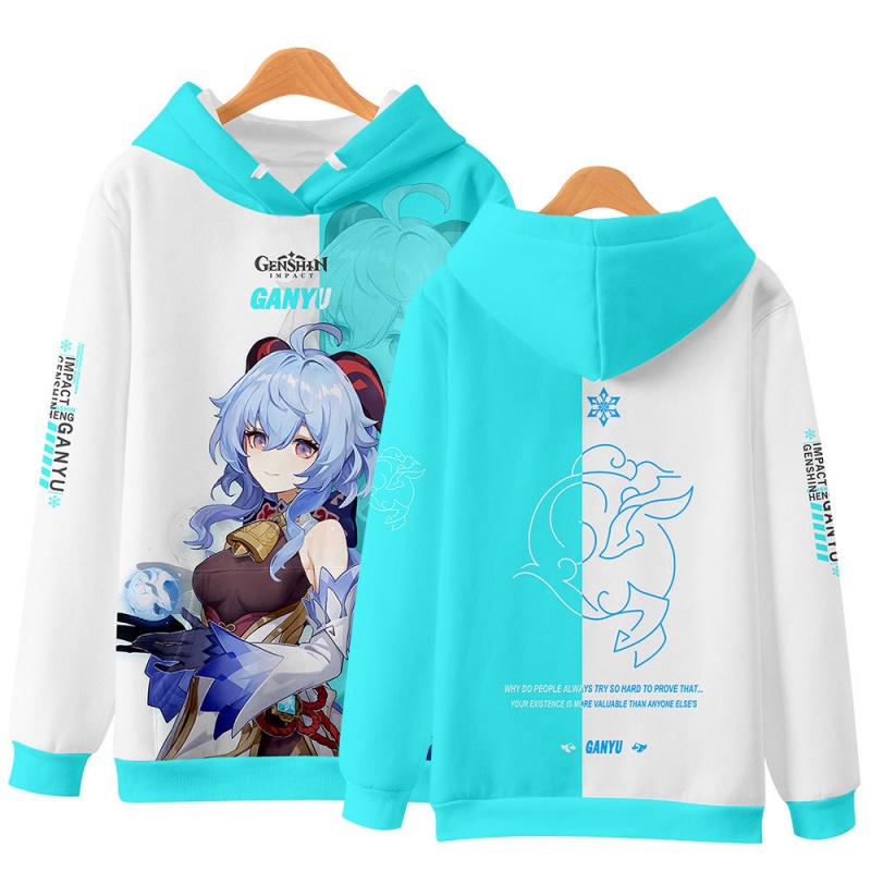 Áo hoodie sweater chui đầu ngoại cỡ in hình nhân vật game Genshin Impact 6 màu kiểu đường phố Harajuku cho nam và nữ