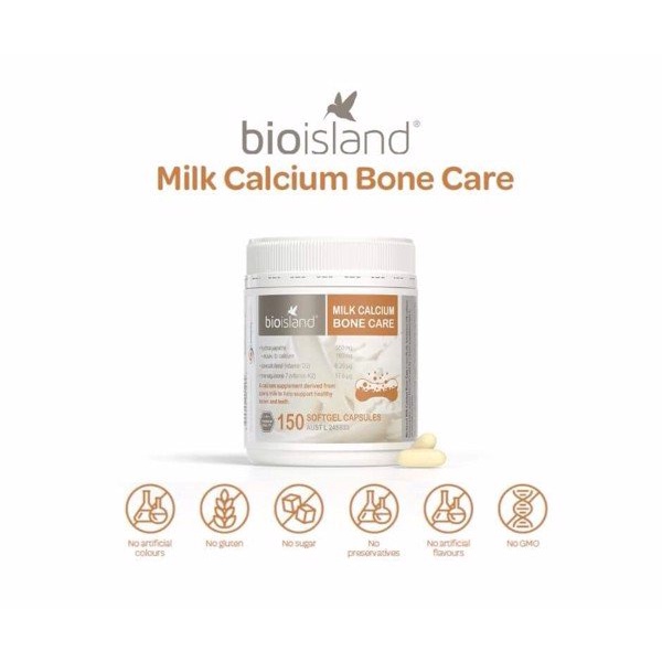 [Hàng chuẩn Úc] Viên sữa bổ sung canxi Bioisland milk calcium bone care 150 viên của Úc