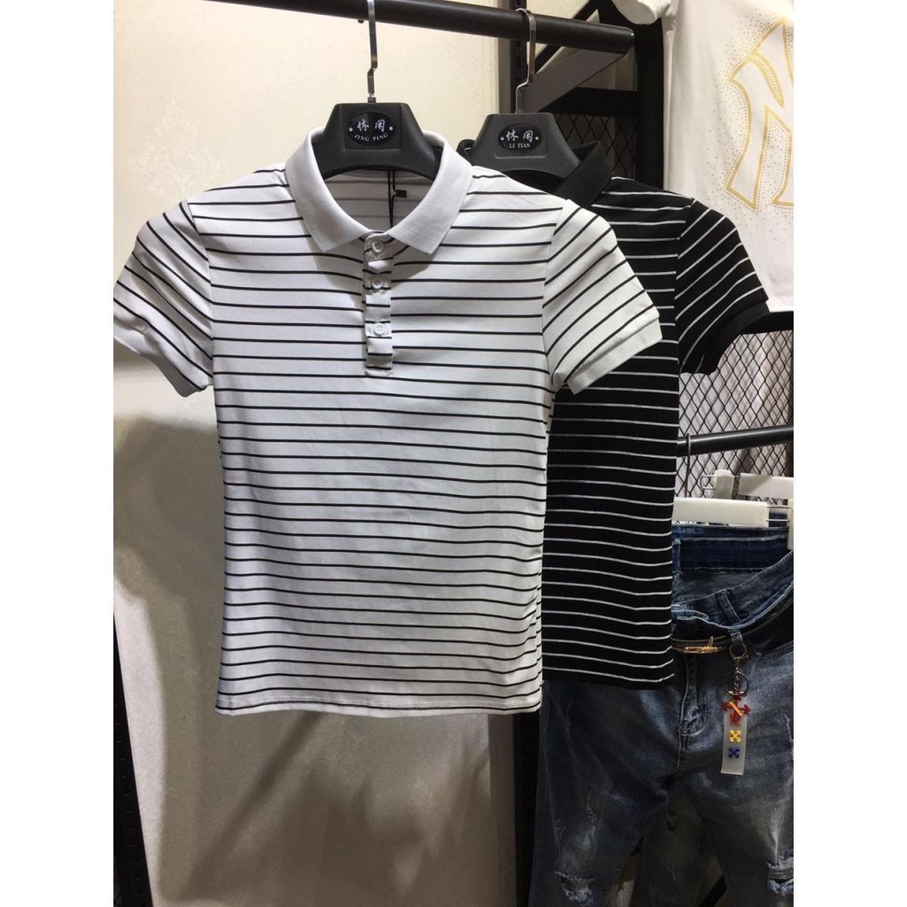 Áo Thun Polo Tay Ngắn Dáng Ôm Phong Cách Thời Trang Hàn Quốc Cho Nam Giới