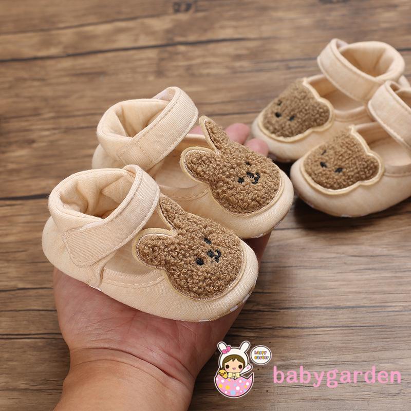 Giày Chống Trượt Thoáng Khí In Hình Thỏ/Gấu Hoạt Hình Cho Bé 0-12 Tháng Tuổi
