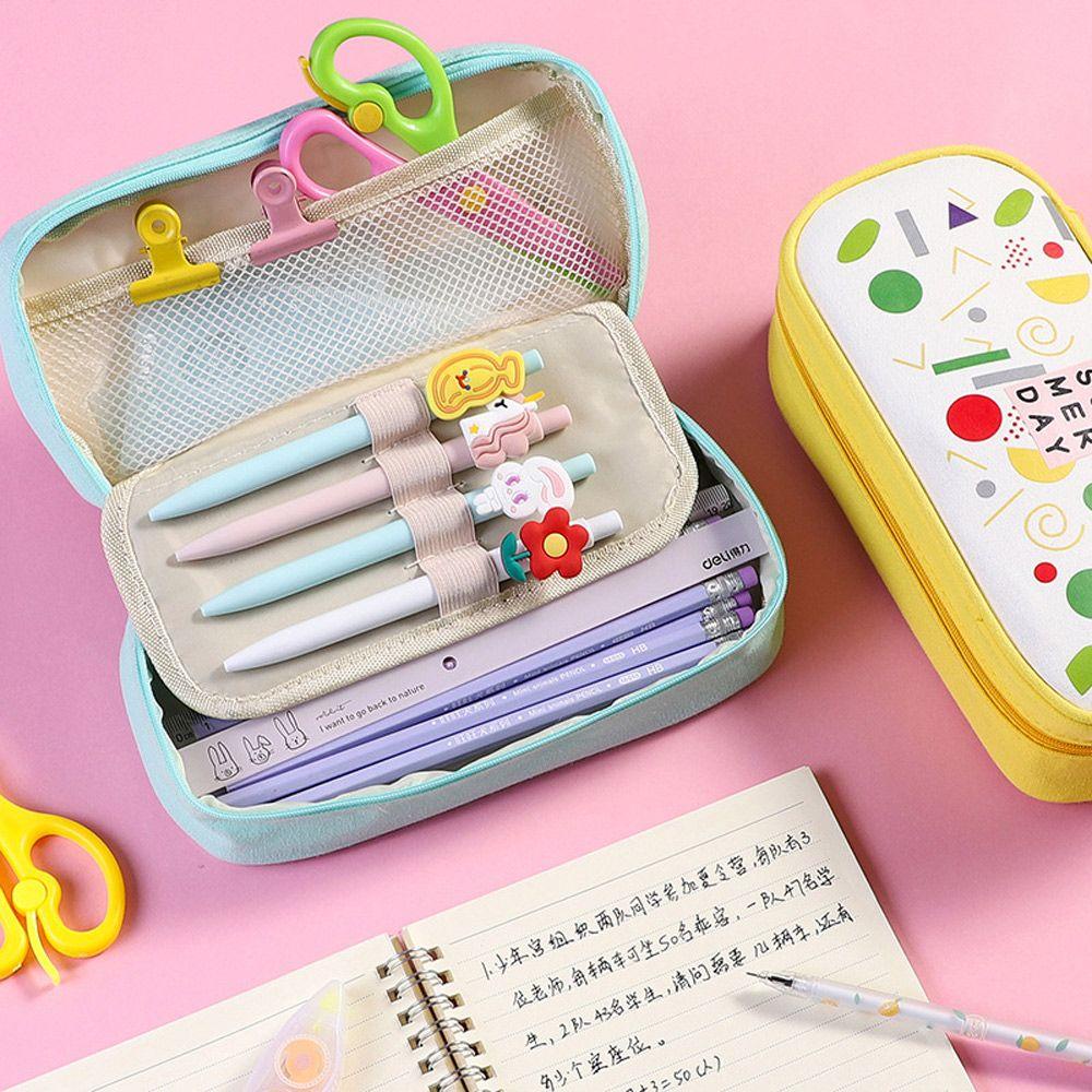 CHOOKEY Túi Đựng Bút Vải Canvas Cỡ Lớn In Hoạt Hình Dễ Thương Cho Học Sinh