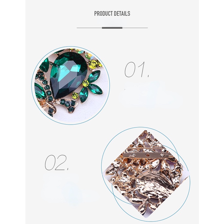 Trâm Cài Áo Hình Con Tê Giác Lớn Đính Đá Sang Trọng Cho Nữ