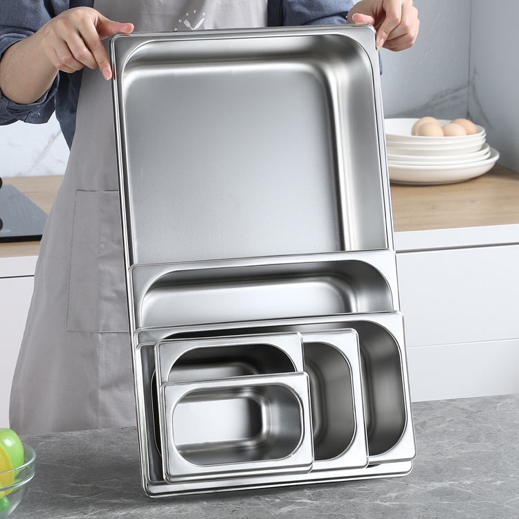 Khay GN inox 1/1 đựng thực phẩm, đựng thạch topping cao cấp nhiều kích thước