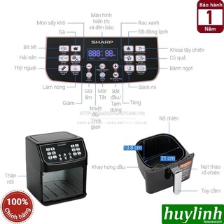 Nồi chiên không dầu Sharp KF-AF55EV-BK - 5.5 lít
