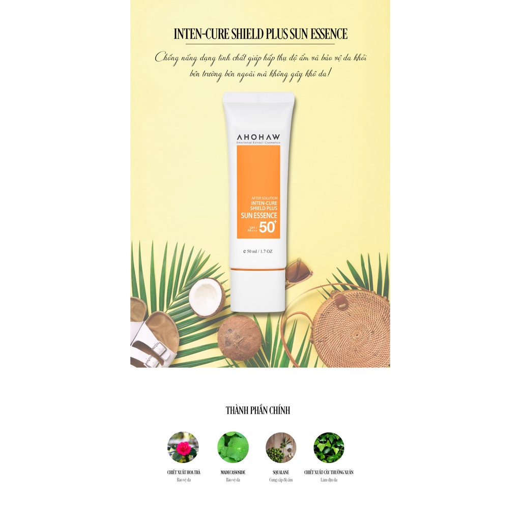 Tinh chất chống nắng Sun Cream/Sun Essence SPF 50+/PA+++ Ahohaw After Solution  chính hãng