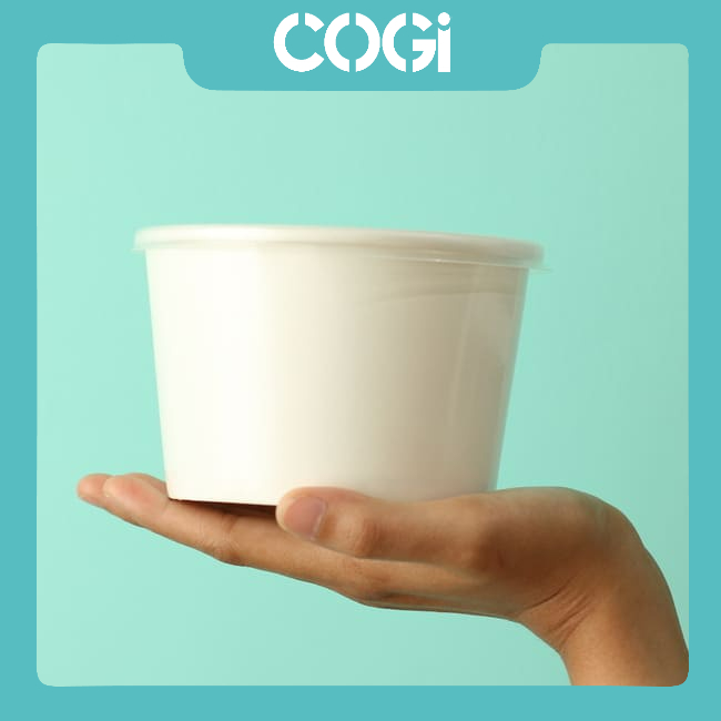 50 tô giấy 20oz 2 pe hộp giấy 650ml  dùng 1 lần chính hãng cogi, chuyên đựng các món nóng lạnh như kem, chè