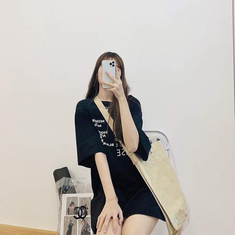 21SS bình thường giản dị chữ in rời áo thun tay ngắn cổ tròn giản dị | BigBuy360 - bigbuy360.vn