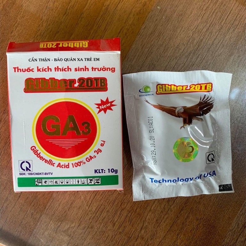 GA3 Phân bón kích thích sinh trưởng Gibber 20% 10gr