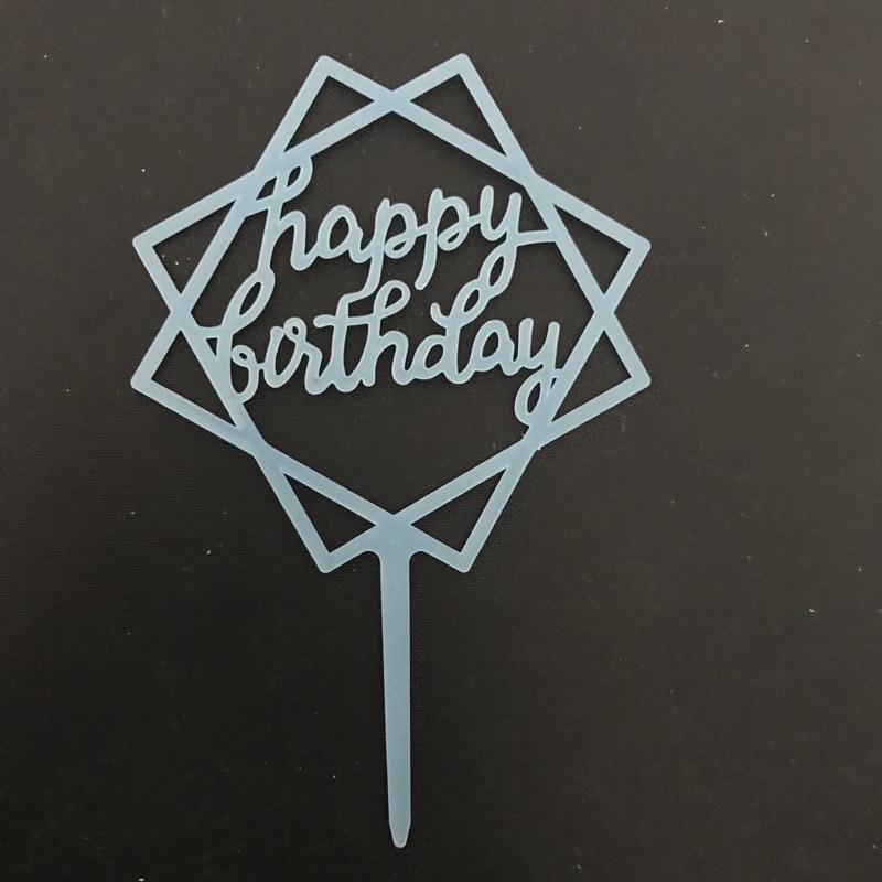 Que cắm bánh sinh nhật happy birthday acrylic meka cao cấp