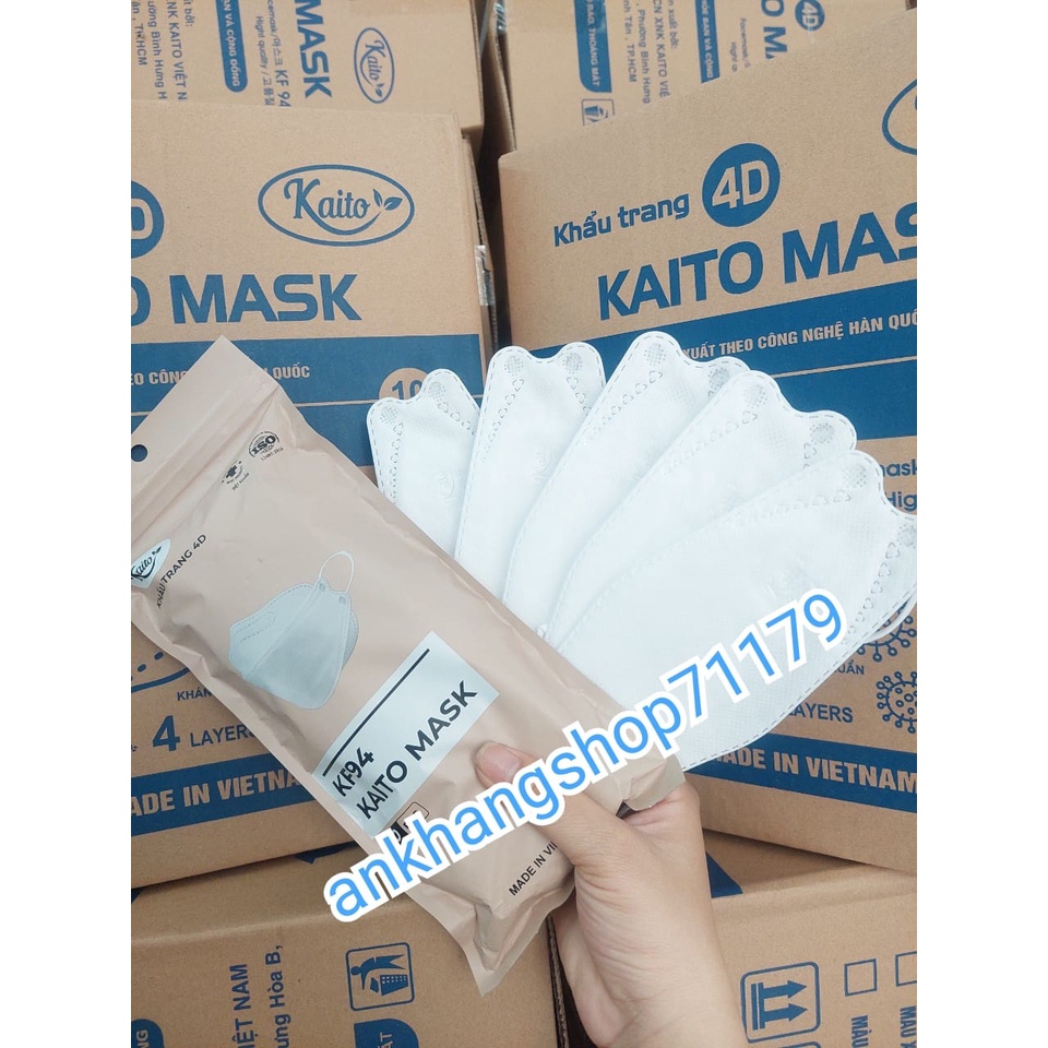Thùng 300 cái Khẩu Trang y tế 4 Lớp KF94 KAITO Chống Bụi Mịn Và Kháng Khuẩn dập theo công nghệ HÀN QUỐC