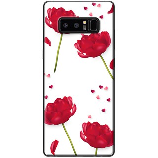 Ốp lưng Samsung Galaxy Note 4, Note 5, Note 7, Note 8, Note 9 in hình Hoa đỏ trắng