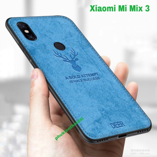 Ốp lưng Xiaomi Mi Mix 3 chống sốc Vải HƯƠU In 3D cao cấp