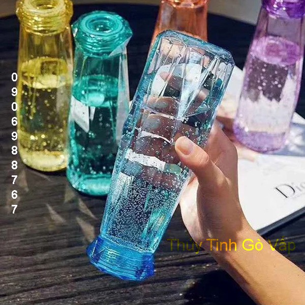 Bình Thủy Tinh Kim Cương  Diamond Cao Cấp 500ml - Màu Ngẫu Nhiên