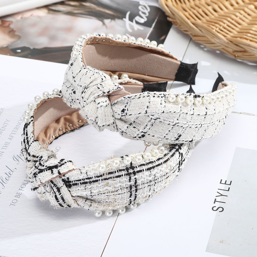 Băng đô cài tóc đính ngọc trai giả kiểu Hàn Quốc