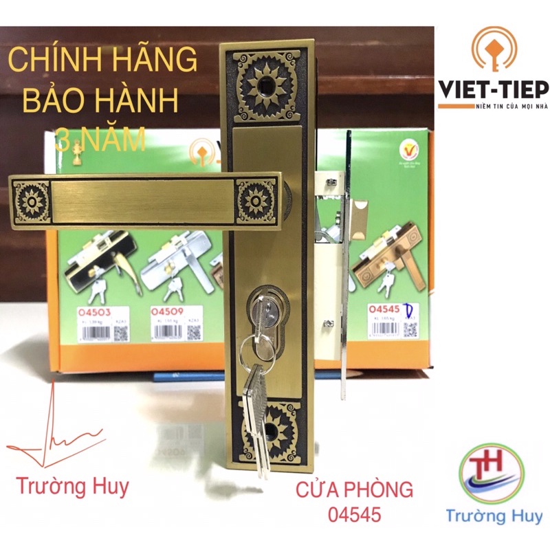 [chính hãng] - mẫu mới 2022 - khoá tay gạt cửa phòng hoa vân cổ kính Việt Tiệp 04545 - Bảo hành 3 năm