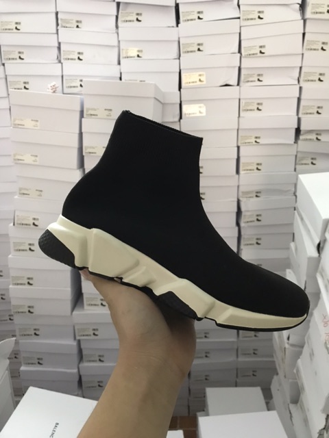 Giày sneaker Balen Speed đen đế trắng đen nam nữ | BigBuy360 - bigbuy360.vn