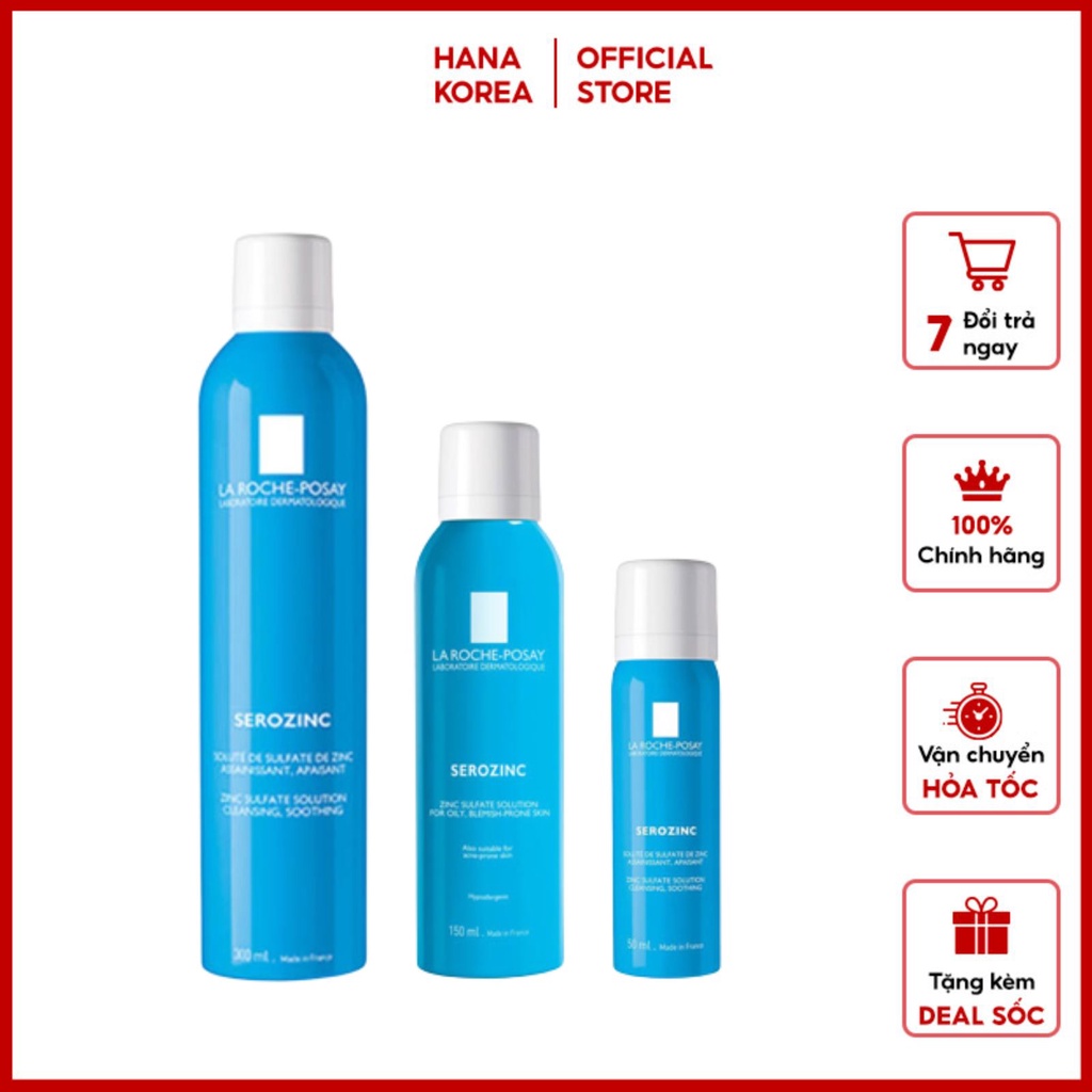 Xịt Khoáng Làm Dịu Da La Roche-Posay Serozinc 150ml +300ml cho da dầu mụn