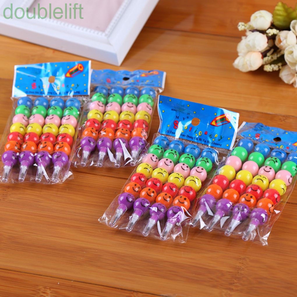 Bút chì sáp 7 màu họa tiết hoạt hình dễ thương cho bé