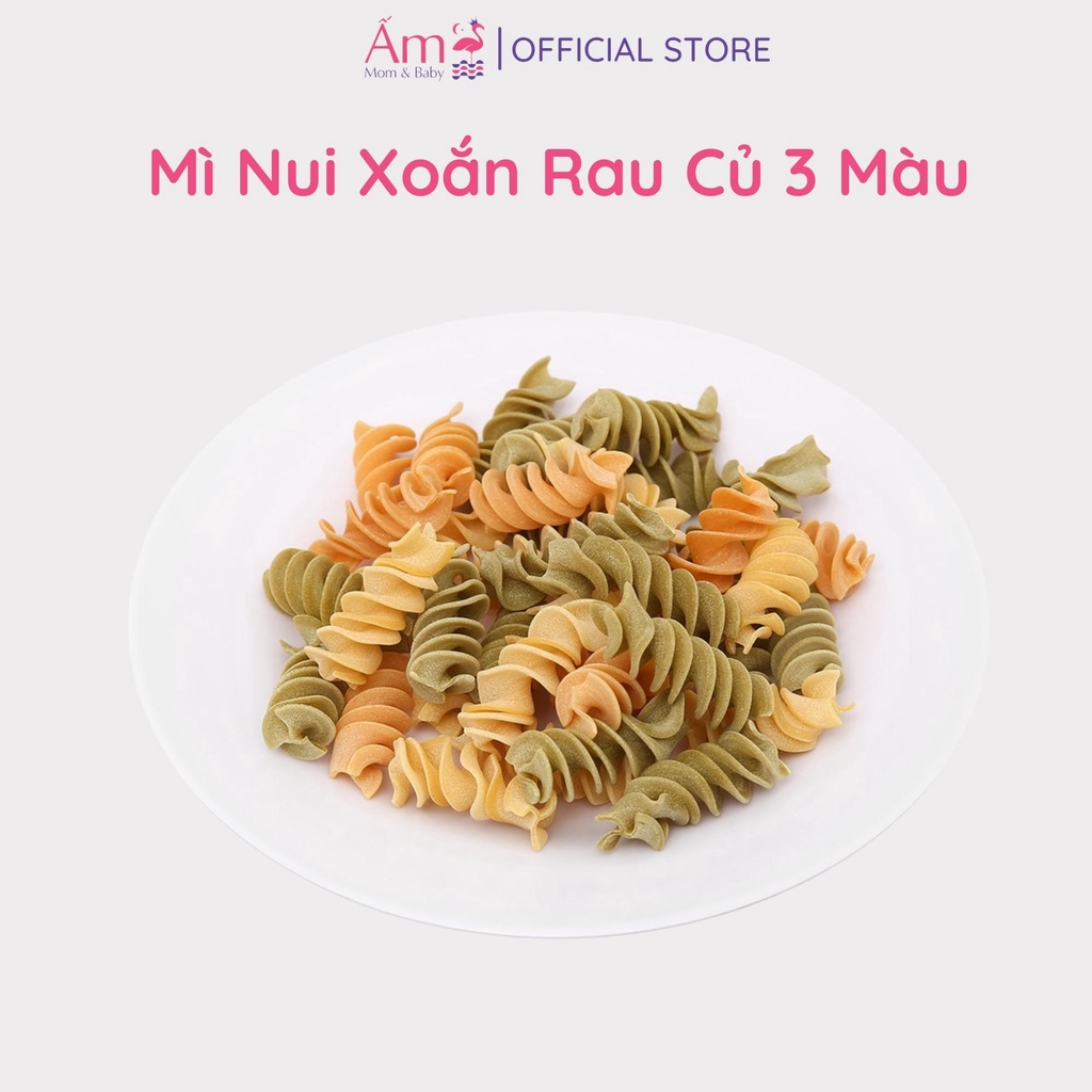 Mì Nui Xoắn Rau Củ Hữu Cơ 3 Màu Cho Bé Ấm Baby Ăn Dặm Từ 8 Tháng Tuổi Giàu Chất Dinh Dưỡng Ấm Gift Decor