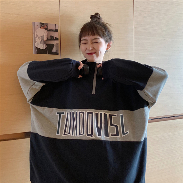 Áo Hoodie Dáng Rộng Phối Khóa Kéo Phong Cách Hàn Quốc Thời Trang Cá Tính | BigBuy360 - bigbuy360.vn