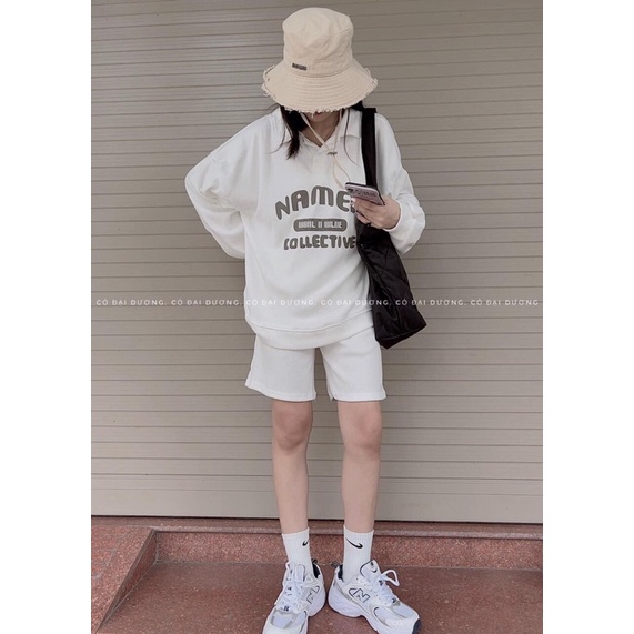 Sét Bộ Thể Thao Polo Named Dáng Rộng Áo Nỉ Có Cổ Unisex Dầy Dặn Siêu Chất( Hàng Sẵn)