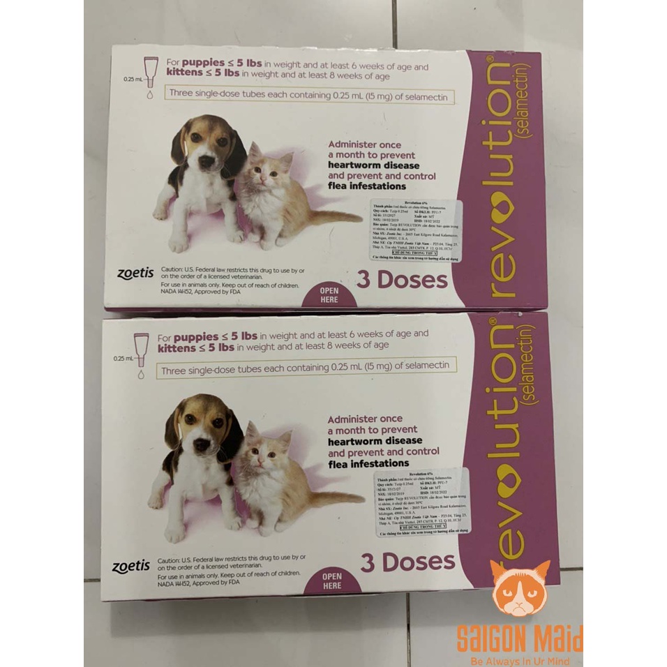 1 Tuýp Nhỏ Gáy Revolution Dành Cho Chó Mèo &lt;2,5kg (1 tuýp)