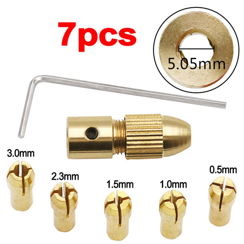 Set 7 đầu kẹp mũi khoan Pcbfun mạ đồng 2.35-5.05mm