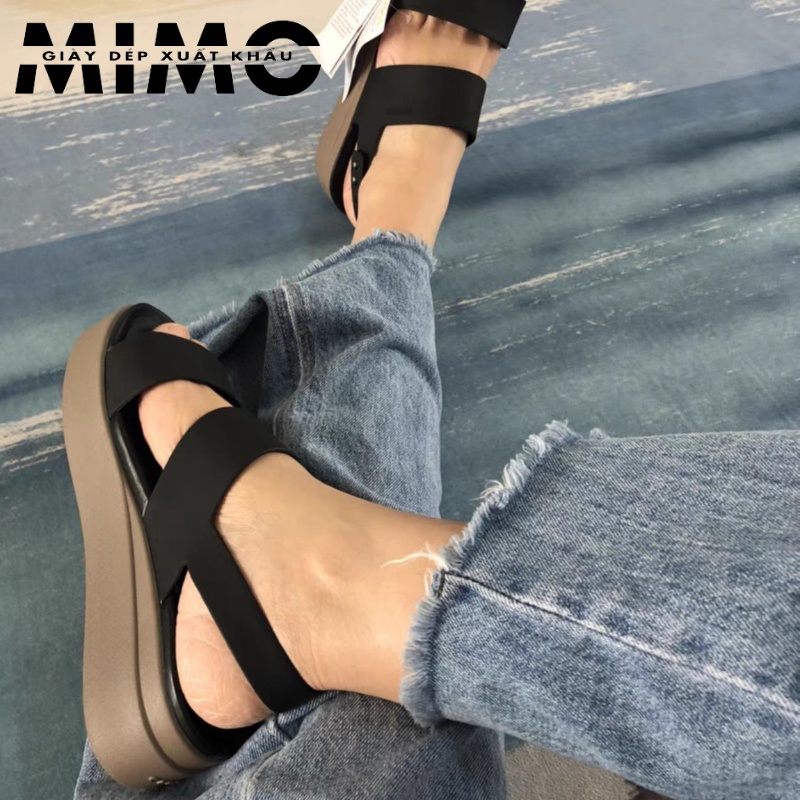 Sandal Cross Brooklyn đế bằng, cao gót 5p màu đen siêu êm nhẹ, bền đẹp cho nữ
