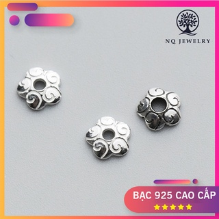 Charm bạc chụp hạt hoạ tiết hoa văn