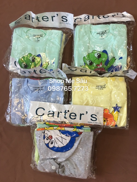 {3-12kg} Áo dài tay sơ sinh cài vai (loại đẹp - 100% cotton)